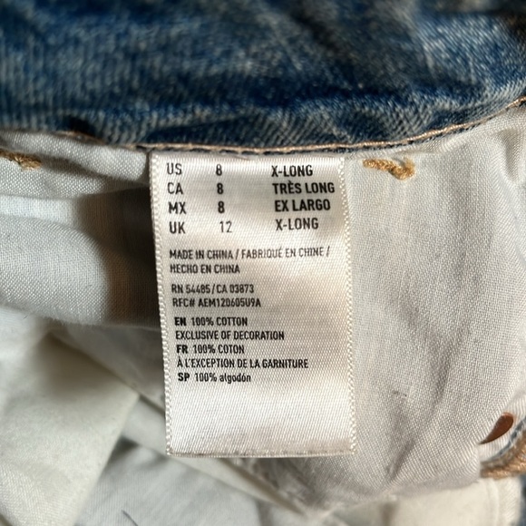 American Eagle Outfitters Tomgirl Button Fly Cotton Distressed Jeans - Picture 11 of 12